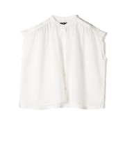 SHIPS Primary Navy Label:〈手洗い可能〉ラミー フレンチ スリーブ ブラウス