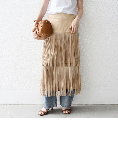 bon_meur:〈手洗い可能〉フリンジ ティアード タイト スカート