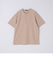 【WEB限定】SHIPS: メランジ カノコ ヘンリーネック Tシャツ (半袖)