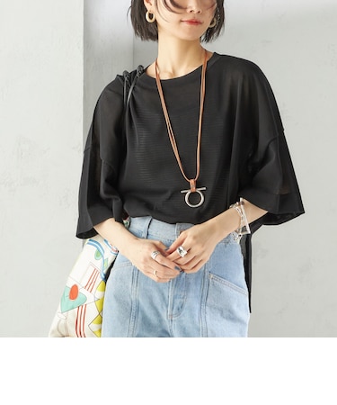 〈手洗い可能〉18G コットン ナイロン ワイド スリーブ プルオーバー