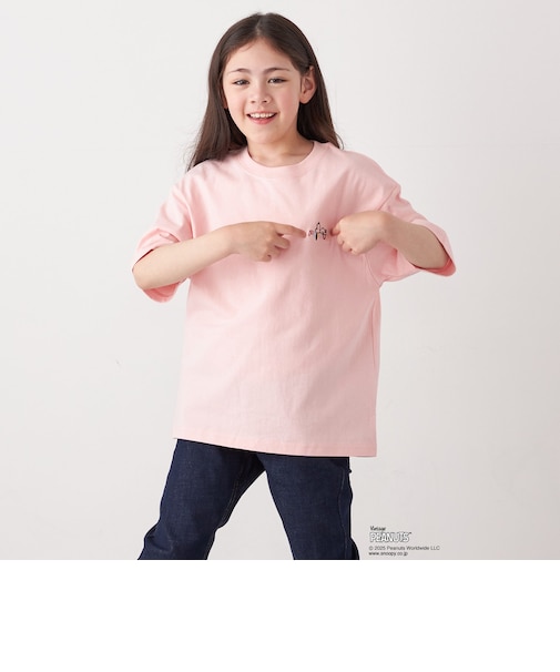 SHIPS any: SNOOPY コラボ ワンポイント カラー 刺繍 Tシャツ◇