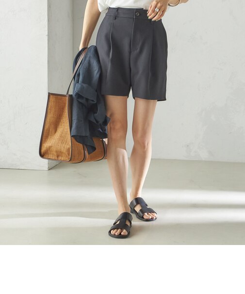 小泉里子コラボ:〈手洗い可能〉ダブル クロス ショート パンツ