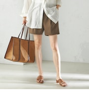 小泉里子コラボ:〈手洗い可能〉ダブル クロス ショート パンツ