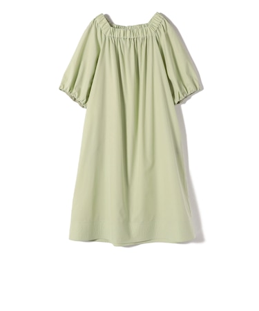 SHIPS Primary Navy Label:へム ステッチ オフショル ワンピース