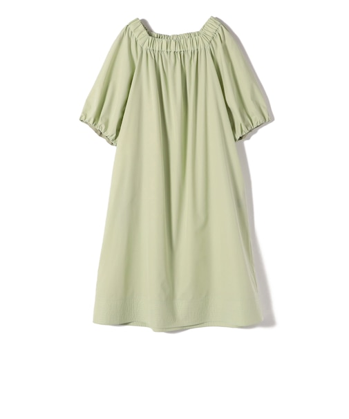 SHIPS Primary Navy Label:へム ステッチ オフショル ワンピース