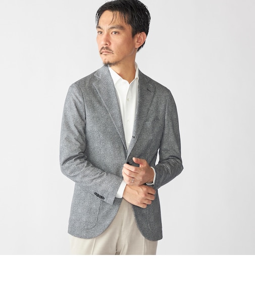 SHIPS: ジャージー ハウンドトゥース プリント ライト ジャケット