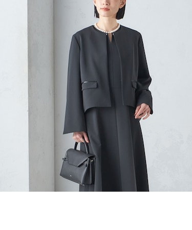 〈手洗い可能〉ブラック フォーマル フレア スリーブ ジャケット ◇