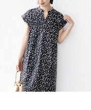 【WEB限定】〈手洗い可能〉リネン レーヨン コーティング ワンピース