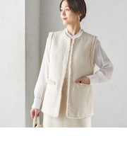 スラブ ツイード ロング ジレ（セレモニー対応可）