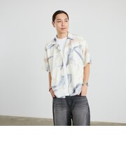 City Ambient Products: オープン カラー メッシュ プリント シャツ