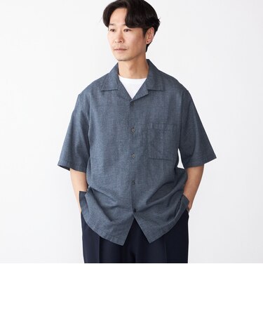 SHIPS: コットン パナマ ショートスリーブ シャツ