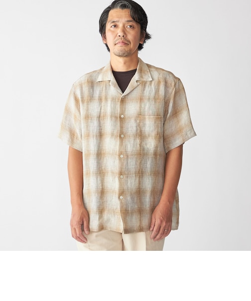 Southwick: Gate Label リネン オンブレチェック ショートスリーブ シャツ