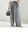 〈接触冷感・手洗い可能〉麻混 シャンブレー ウエスト ゴム ワイド パンツ