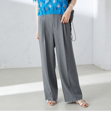 〈手洗い可能〉シャーク ツイード タック パンツ