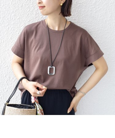 〈接触冷感 / UVカット〉コクーン フレンチ スリーブ プルオーバー