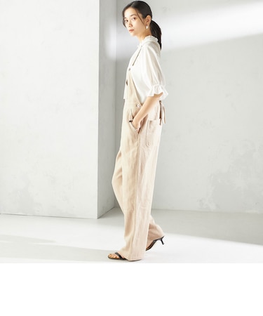 〈手洗い可能〉麻 コットン オールインワン