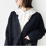 〈手洗い可能〉エアリー フロント フリル デザイン ブラウス