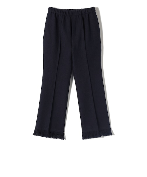 SHIPS Primary Navy Label:ブッチャー ツイード フリンジ パンツ