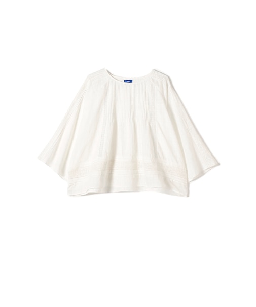 Fanaka:〈手洗い可能〉ピンタック ベル スリーブ ブラウス