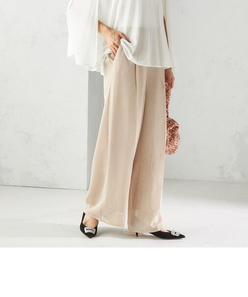 troisiemeCHACO:〈洗濯機可能〉メッシュ ワイド パンツ（セレモニー対応可）