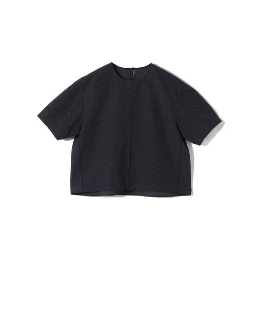 SHIPS Primary Navy Label:〈手洗い可能〉シアー ジャカード TEE ブラウス