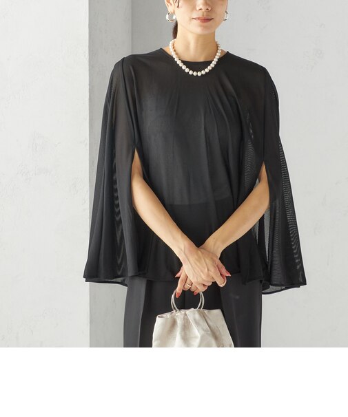 troisiemeCHACO:〈洗濯機可能〉シアー ケープ ブラウス