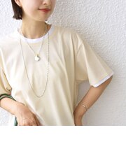 〈接触冷感〉レイヤード ライク TEE