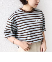 【WEB限定】マルチ ボーダー 5分袖 TEE