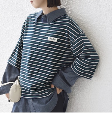 【WEB限定】マルチ ボーダー 5分袖 TEE