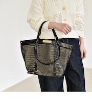 quaranciel: 2way ハンドル メッシュ トートバッグ