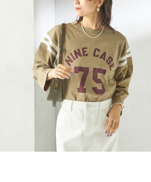 NINE CASE:〈洗濯機可能〉七分袖 フットボール TEE