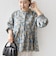 【WEB限定】〈手洗い可能〉ドット 花柄 袖 シャーリング ブラウス