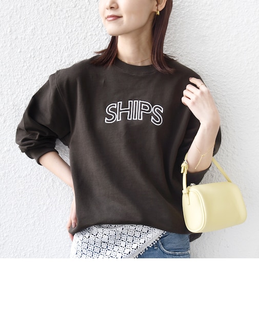 【WEB限定】SHIPS ラウンド ロゴ 刺繍 スウェット