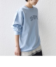 【WEB限定】SHIPS ラウンド ロゴ 刺繍 スウェット