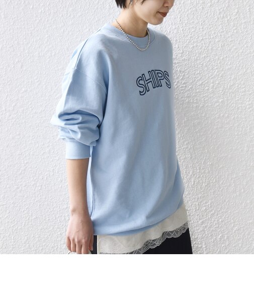 【WEB限定】SHIPS ラウンド ロゴ 刺繍 スウェット