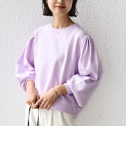 【WEB限定】〈手洗い可能〉ショルダー タック パフ スリーブ ミニ 裏毛 プルオーバー