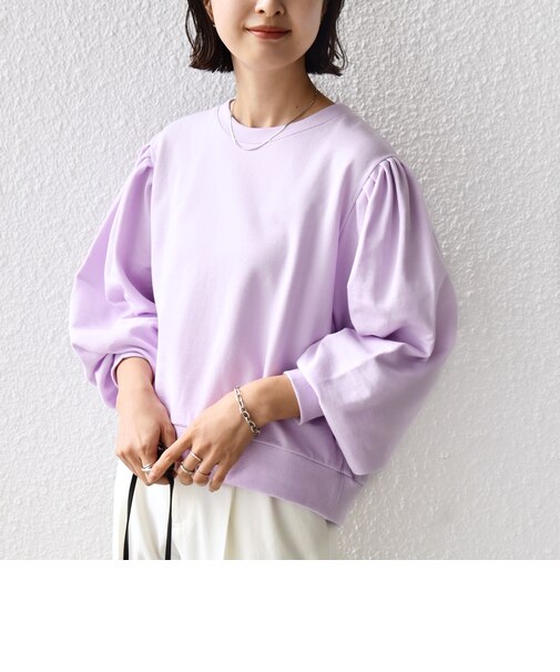 【WEB限定】〈手洗い可能〉ショルダー タック パフ スリーブ ミニ 裏毛 プルオーバー
