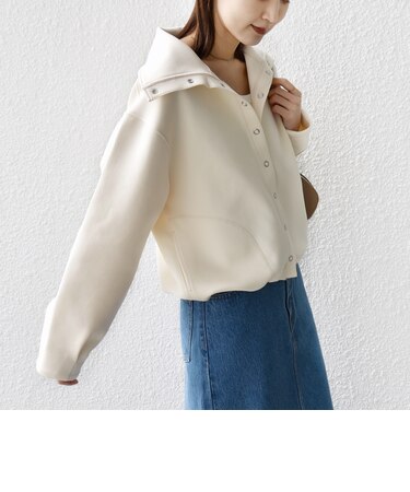 【WEB限定】〈手洗い可能〉裾 ドロスト ダンボール スナップ ボタン カーディガン