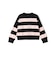 SHIPS Primary Navy Label:ガス コットン ワイド ボーダー クルーネック