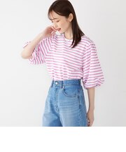 SHIPS Colors:〈洗濯機可能〉カラー ボーダー ギャザー スリーブ プルオーバー