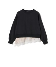 SHIPS Colors:〈手洗い可能〉レース レイヤード 裏毛 トップス◇