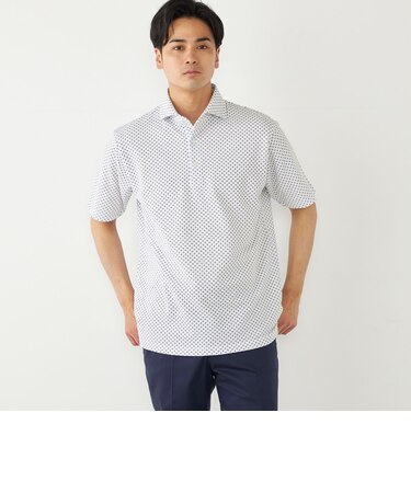 SHIPS Colors:〈吸水速乾〉カノコ プリント ワイドカラー ポロシャツ
