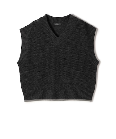 SHIPS Primary Navy Label:〈手洗い可能〉メッシュ ライン ニット ベスト