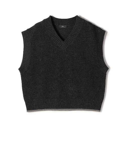SHIPS Primary Navy Label:〈手洗い可能〉メッシュ ライン ニット ベスト
