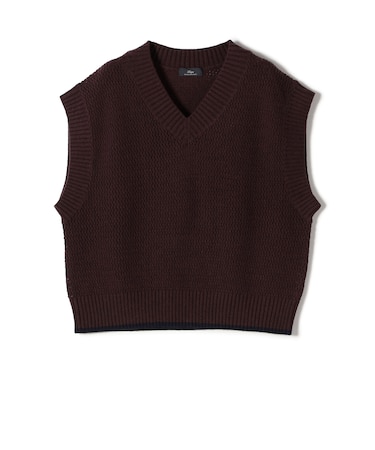 SHIPS Primary Navy Label:〈手洗い可能〉メッシュ ライン ニット ベスト