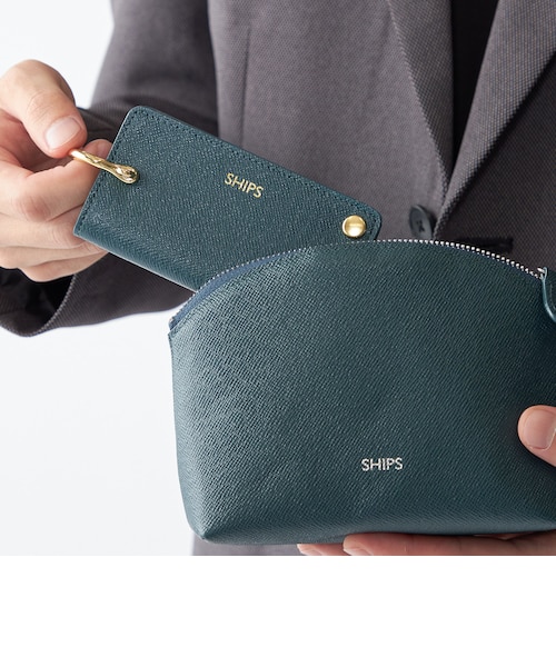 WEB限定】SHIPS:【SAFFIANO LEATHER】シャックル 2トーン キーケース