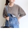 〈手洗い可能〉シアー トリコット ポリエステル ベロア 五分袖 ワイド TEE