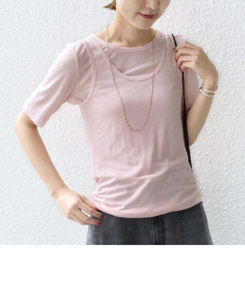 シアー フライス レイヤード TEE
