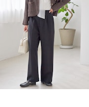 〈洗濯機可能 / セレモニー対応可〉ポリエステル レーヨン ダンボール ストレート パンツ