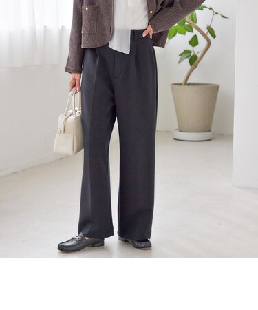 〈洗濯機可能 / セレモニー対応可〉ポリエステル レーヨン ダンボール ストレート パンツ